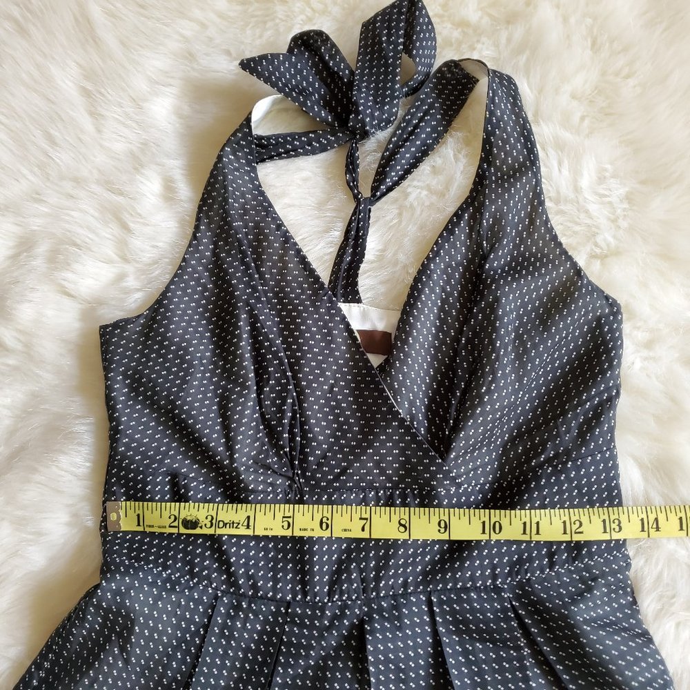 Eva Franco Black and White Eyelet Tie Back Dress Size 2 - Picture 15 of 16